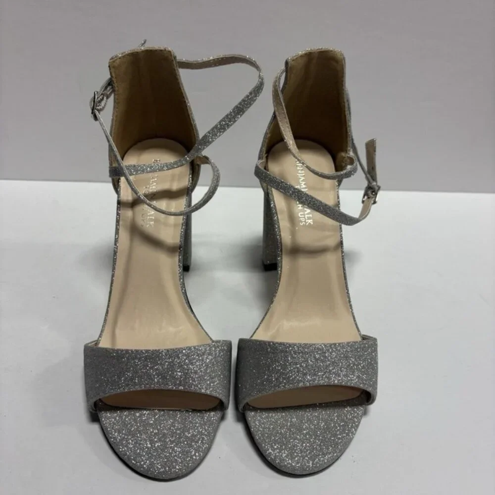 Touch Ups Women’s Jordy Silver Block Heel Sandals, Size 6 M